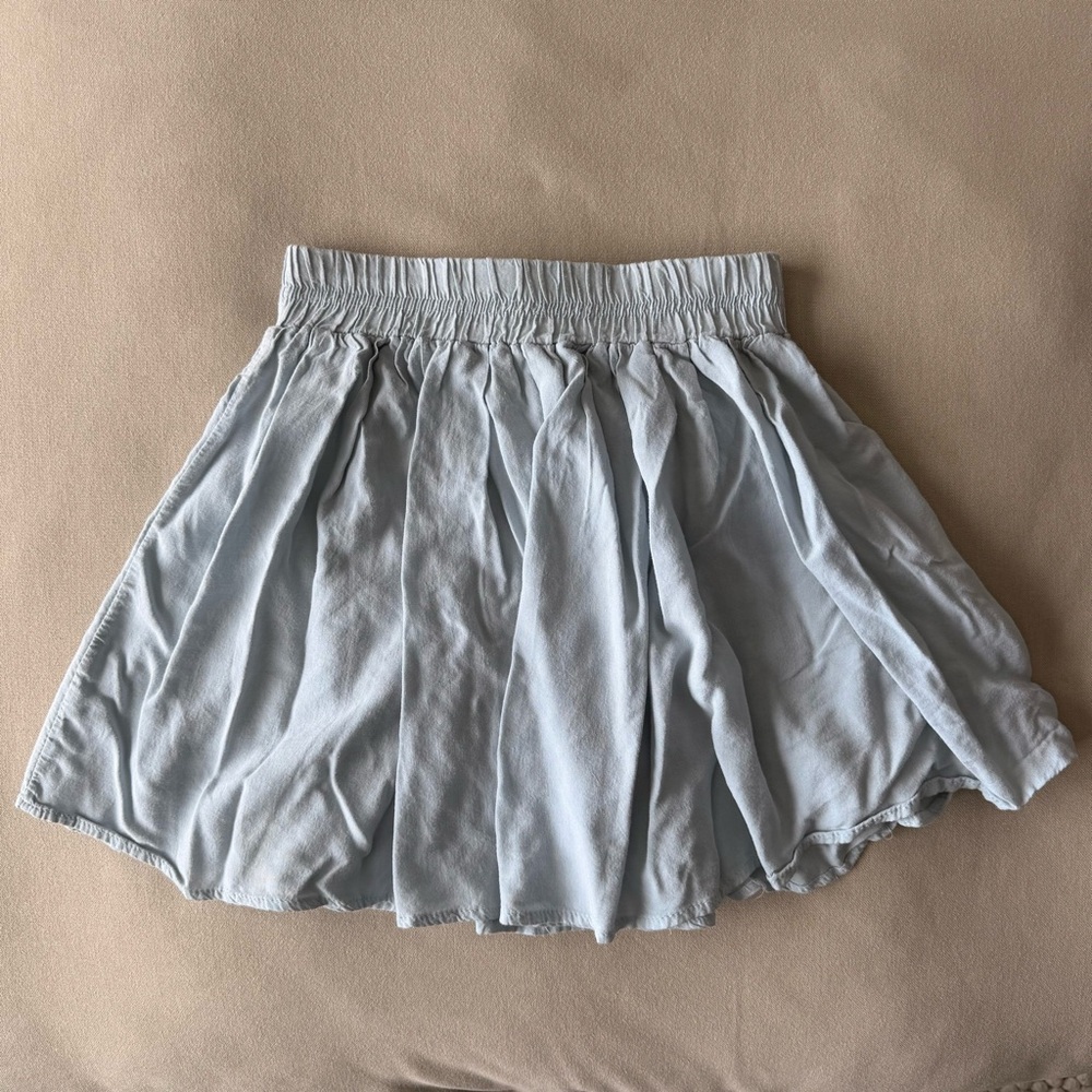 Brandy Melville Light Blue Pleated Skater Skirt